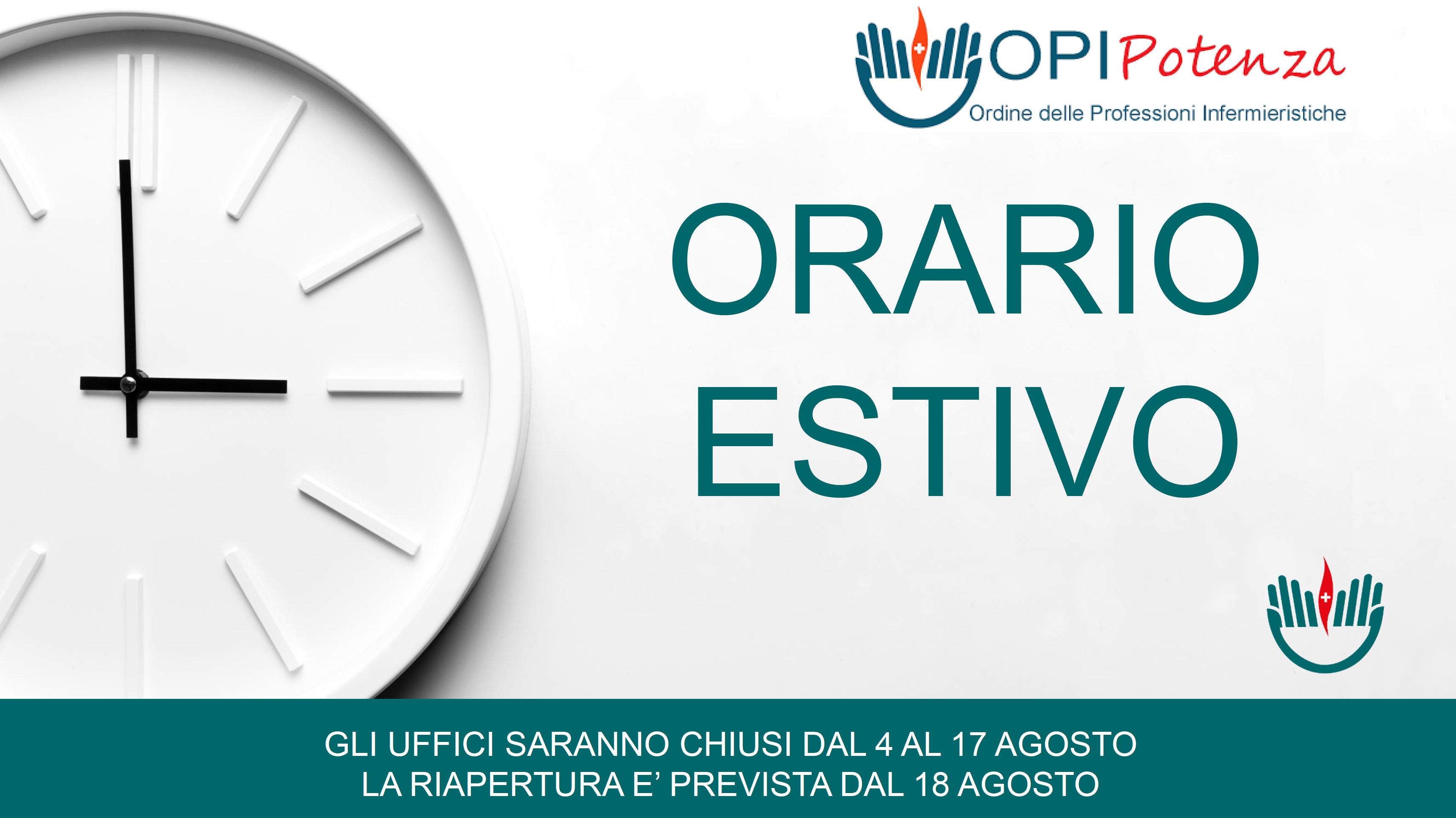 ORARIO ESTIVO – AGOSTO 2025